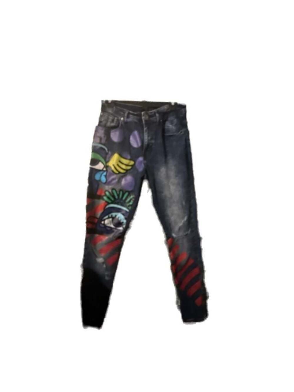 Eighth & Distrikt Cartoon Graphic Painted Denim Jeans Size 30/32